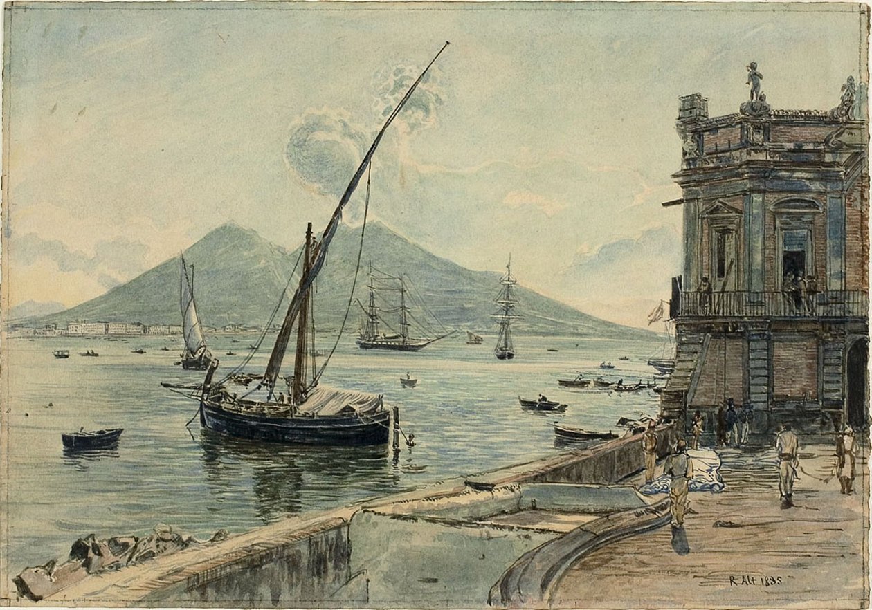 Napoli med Vesuv af Rudolf von Alt