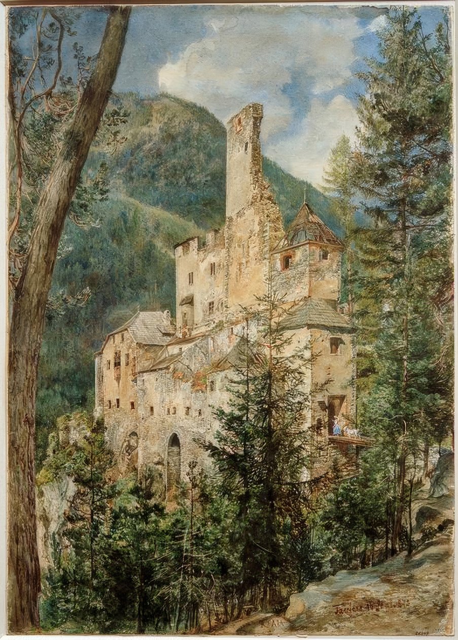 Taufers Slot i Sydtyrol af Rudolf von Alt