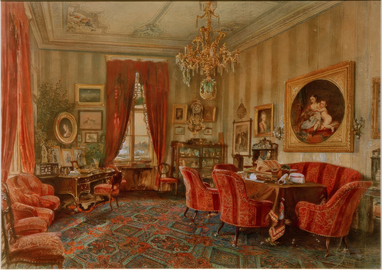 Wienersalon fra Makart-perioden af Rudolf von Alt