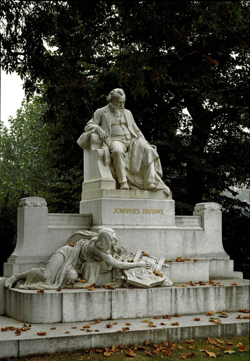 Monument til hyldest til den tyske komponist Johannes Brahms (1833-1897) instrueret af Rudolf von Weyr (1847-1914). Ressel Park, Wien Østrig af Rudolf von Weyr