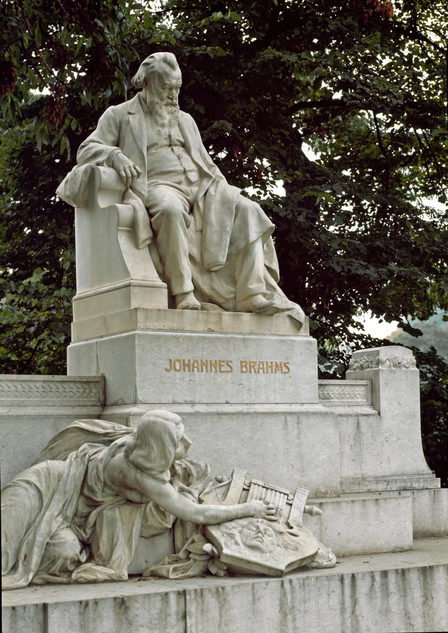 Monument til hyldest til den tyske komponist Johannes Brahms (1833-1897) instrueret af Rudolf von Weyr (1847-1914). Ressel Park, Wien Østrig af Rudolf von Weyr