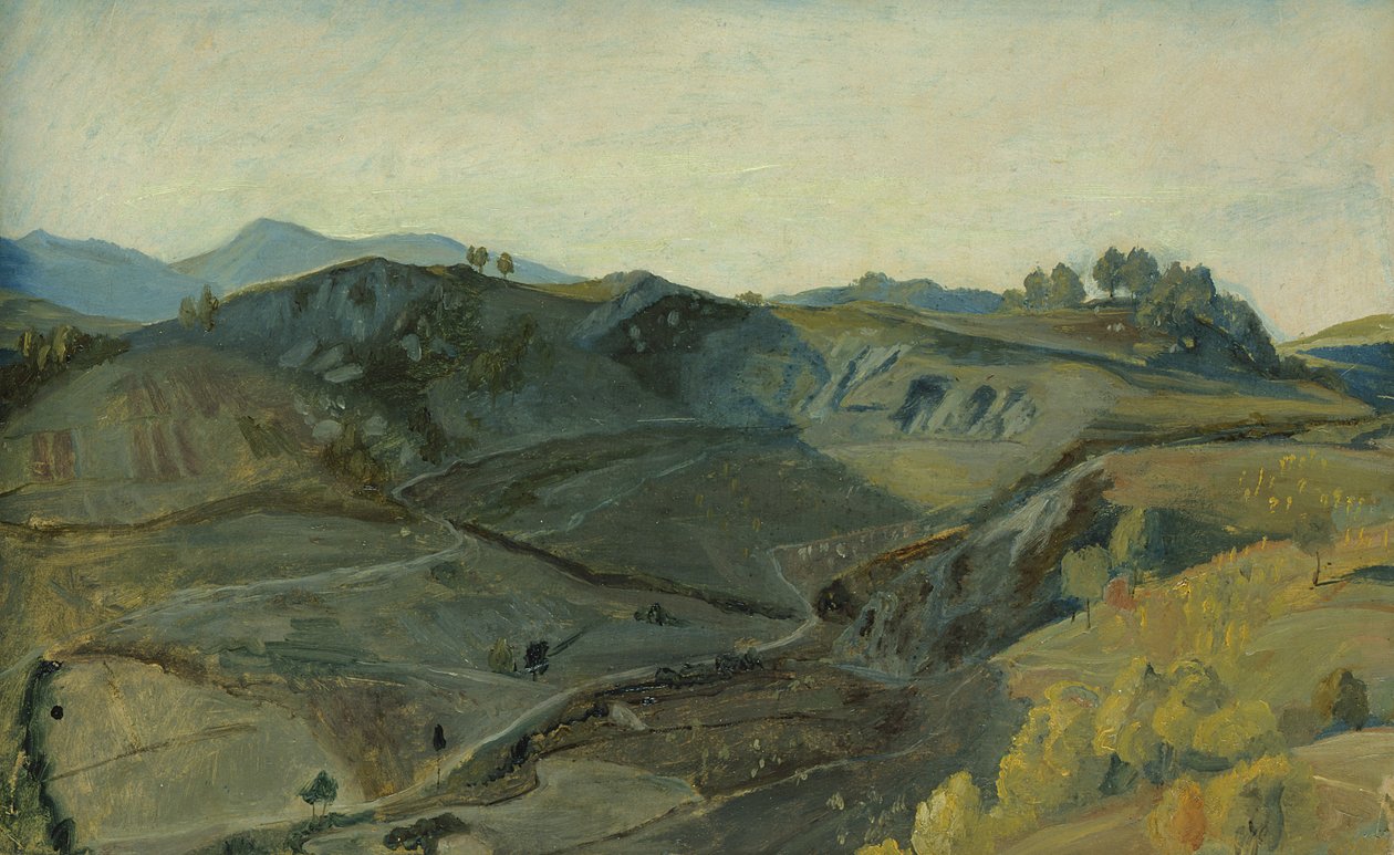En barsk dal i Italien, ca. 1833-34 (olie på papir monteret på kort) af Rudolph Friedrich Wasmann