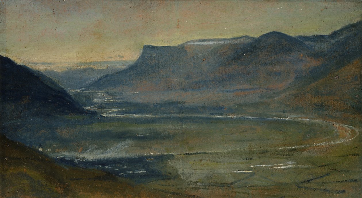 Udsigt over Etschtal på Mendel (olie på papir på karton) af Rudolph Friedrich Wasmann