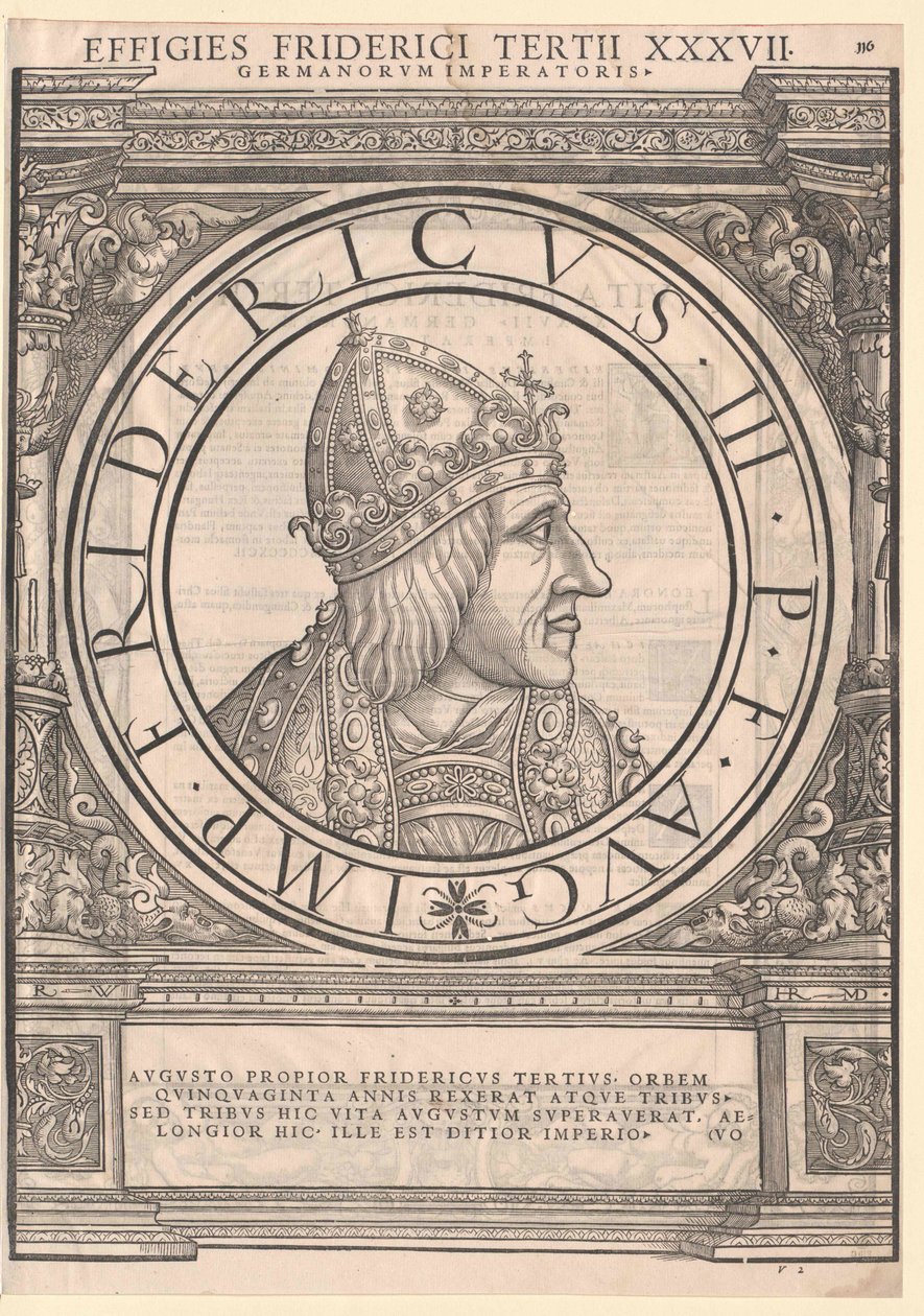 Den tysk-romerske kejser Frederik III (tryk) af Rudolph Wyssenbach