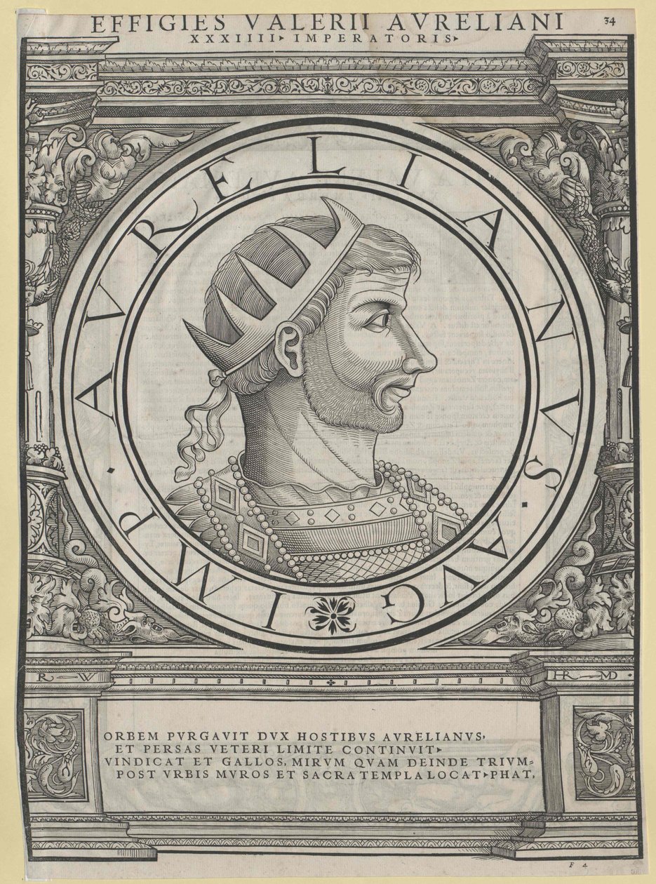 Den romerske kejser Aurelianus (tryk) af Rudolph Wyssenbach