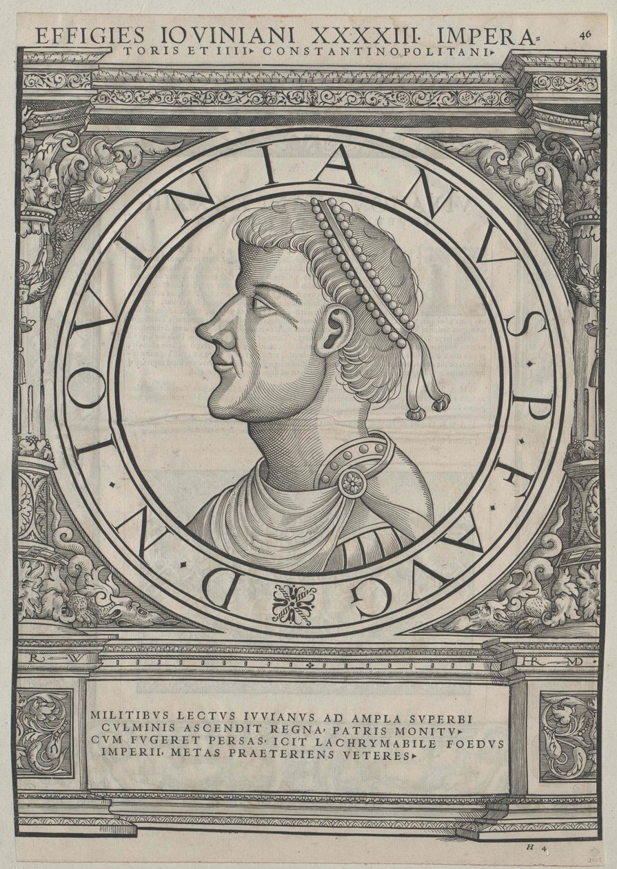 Den romerske kejser Flavius Jovianus (tryk) af Rudolph Wyssenbach