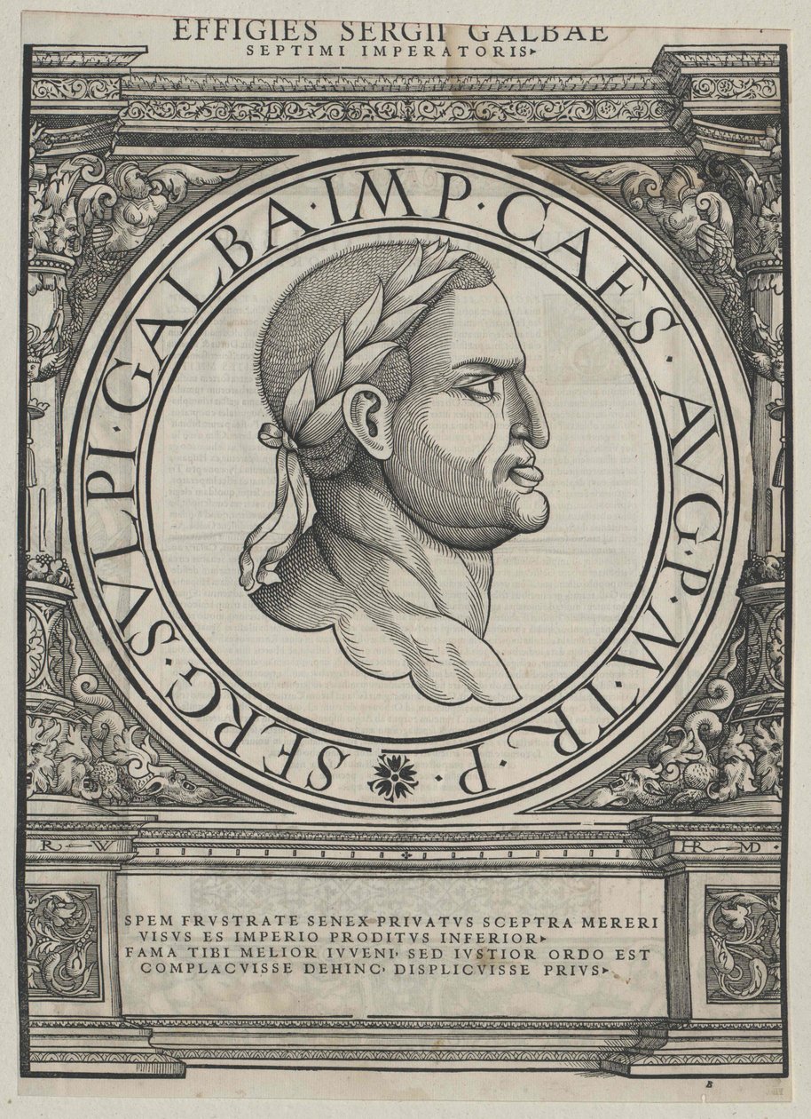 Den romerske kejser Galba (tryk) af Rudolph Wyssenbach