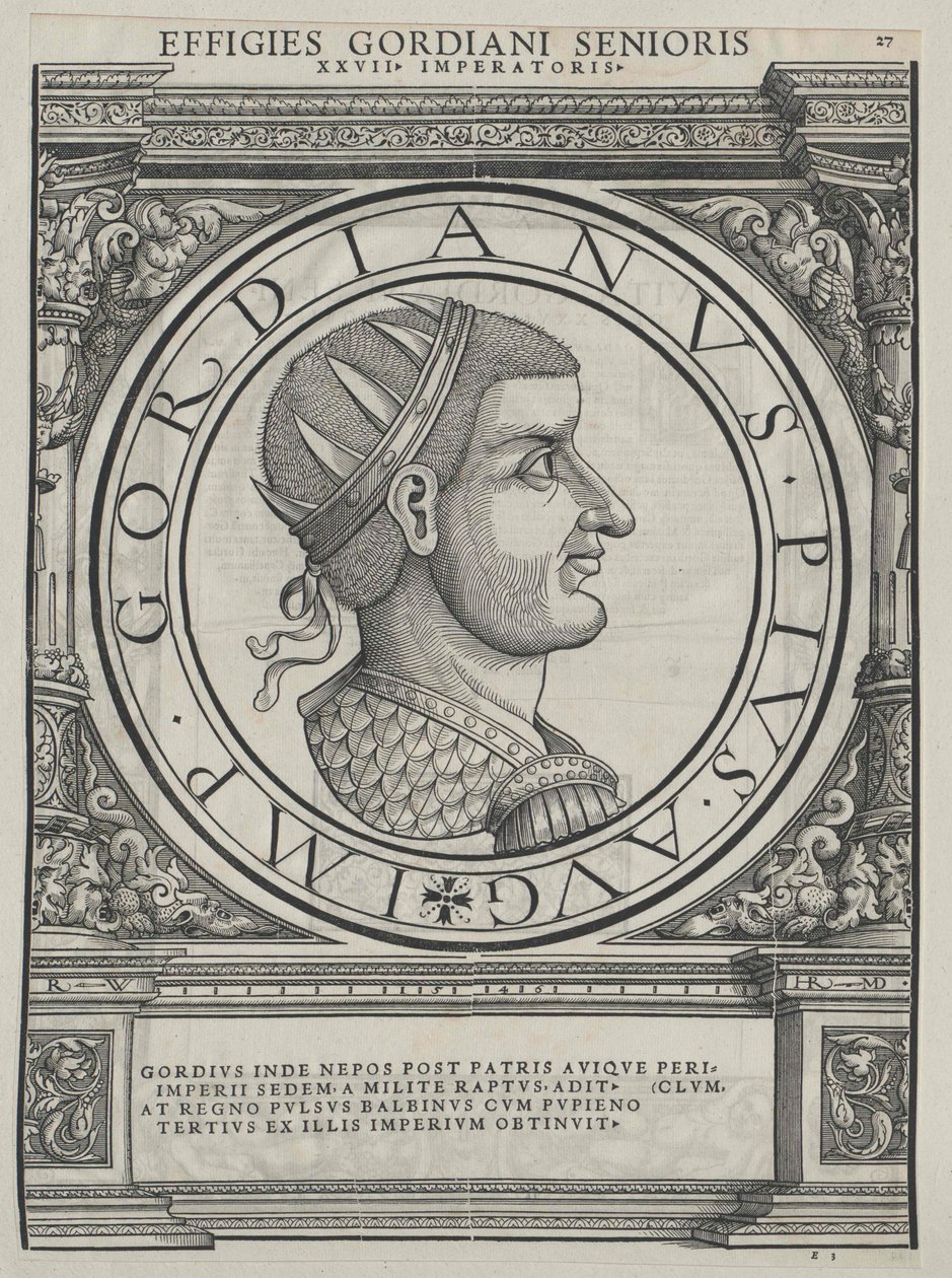 Den romerske kejser Gordian I (tryk) af Rudolph Wyssenbach