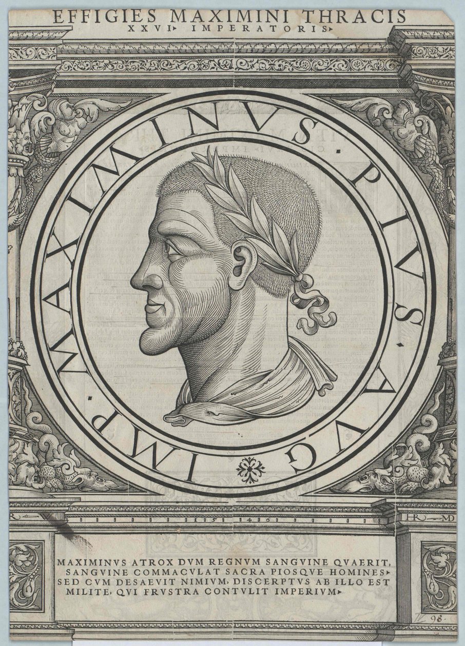Den romerske kejser Maximinus Thrax (print) af Rudolph Wyssenbach
