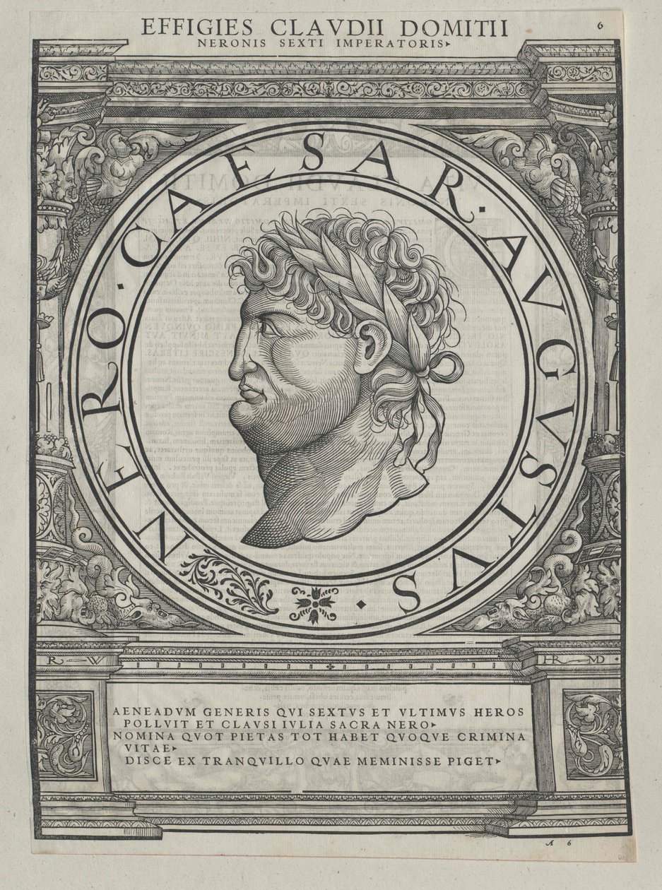 Den romerske kejser Nero (print) af Rudolph Wyssenbach