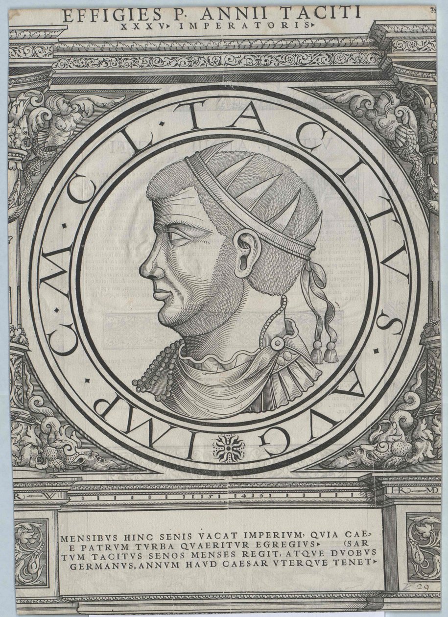 Den romerske kejser Tacitus (print) af Rudolph Wyssenbach