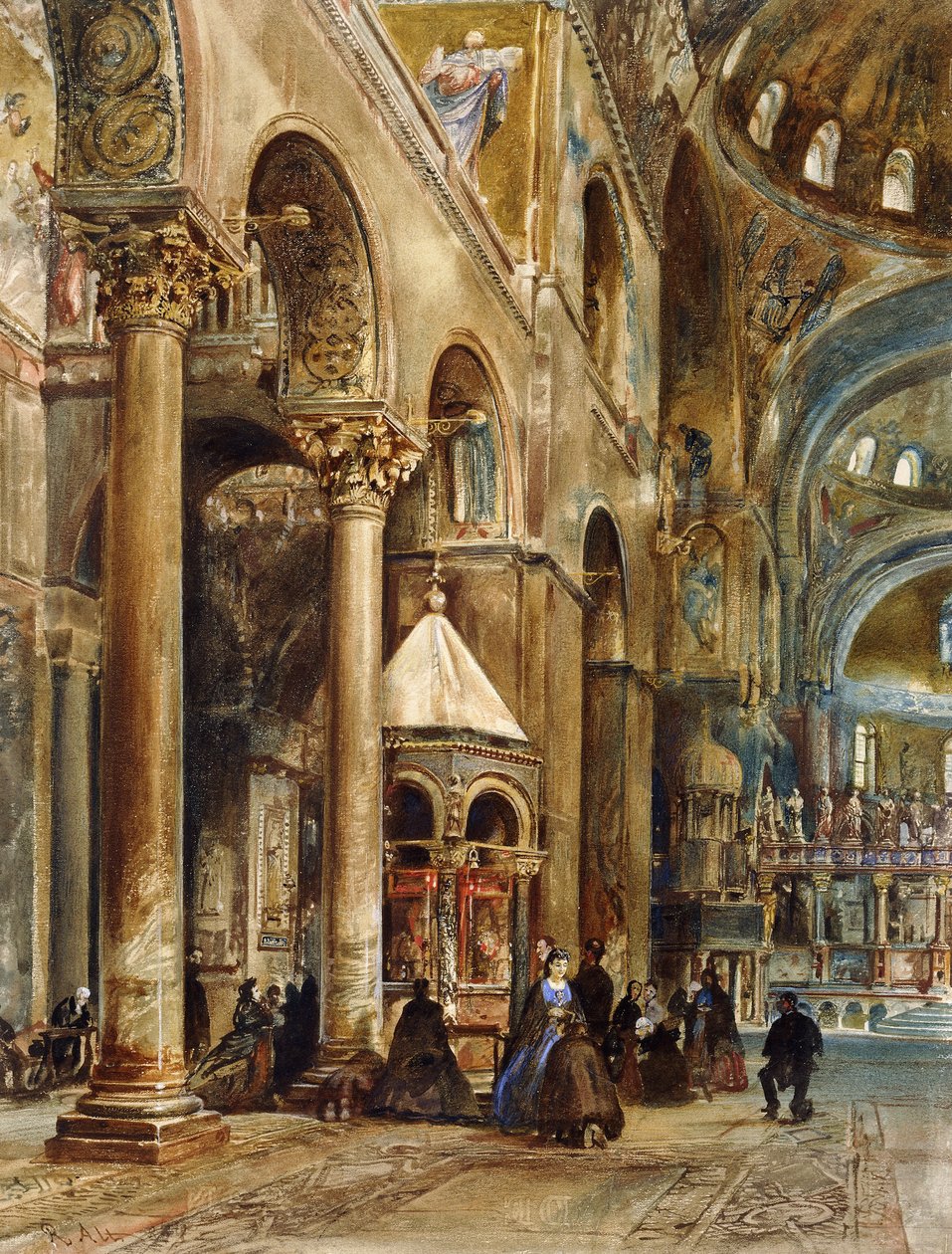 Interiør af Basilica di San Marco, Venedig, 1884 af Rudolf von Alt