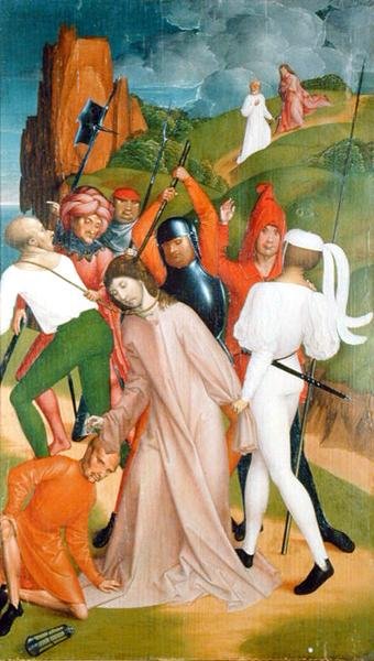 The Arrest of Christ, fra Passion-serien (tempera på panel) af Rueland the Younger Frueauf