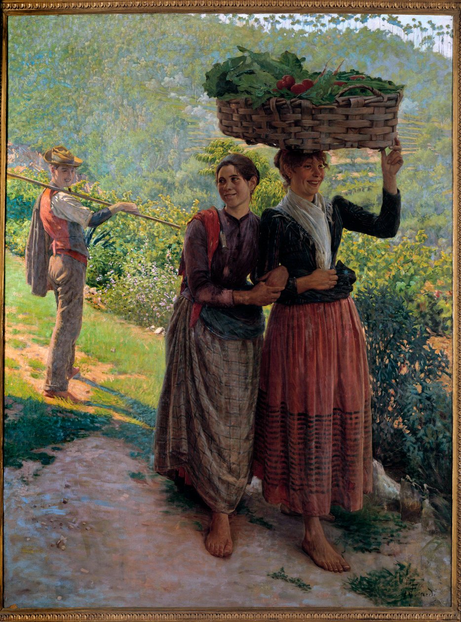 Livet på landet, scene for forførelse i vinmarkerne i Toscana af Ruggero Focardi