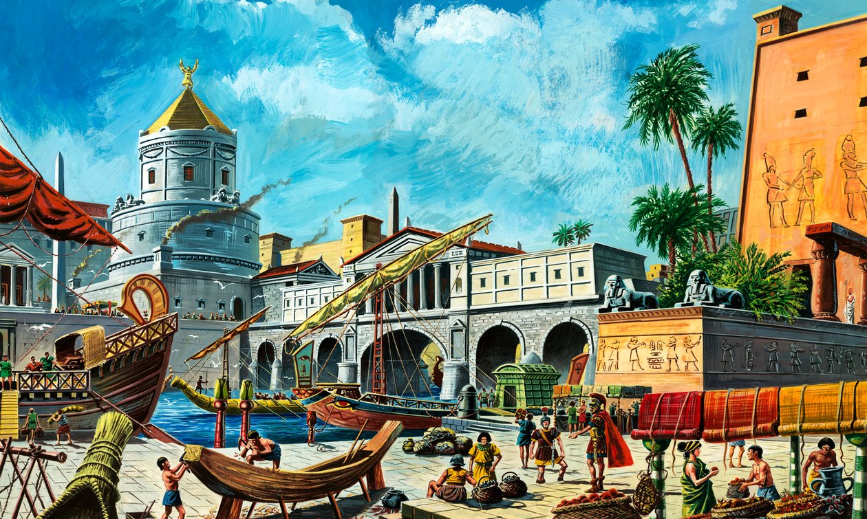 Alexandria (gouache på papir) af Ruggero Giovannini