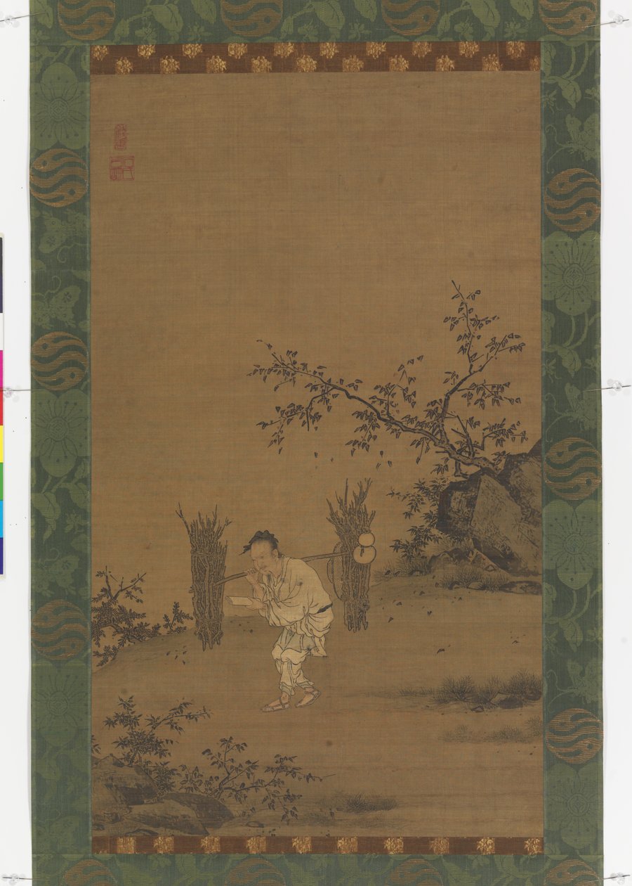 Zhu Maichen, ca. 1450 (blæk og farve på silke) af Rui Shi