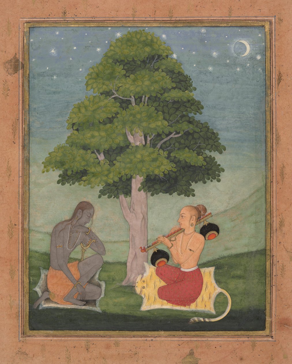 Kedar Ragini: Folio fra en ragamala-serie Garland of Musical Modes, ca. 1690-95. af Ruknuddin