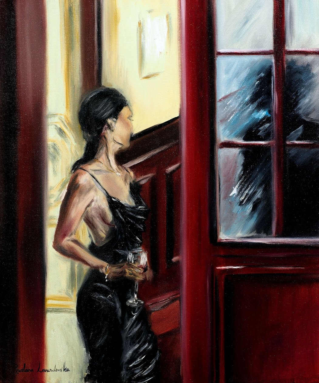 Beyond the door, 2022 (olie på lærred) af Ruslana Levandovska