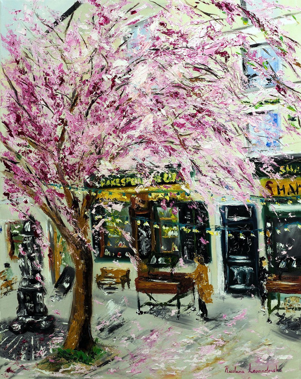 Kirsebærblomster af Shakespeare  Company Paris II, 2022 (olie på lærred) af Ruslana Levandovska