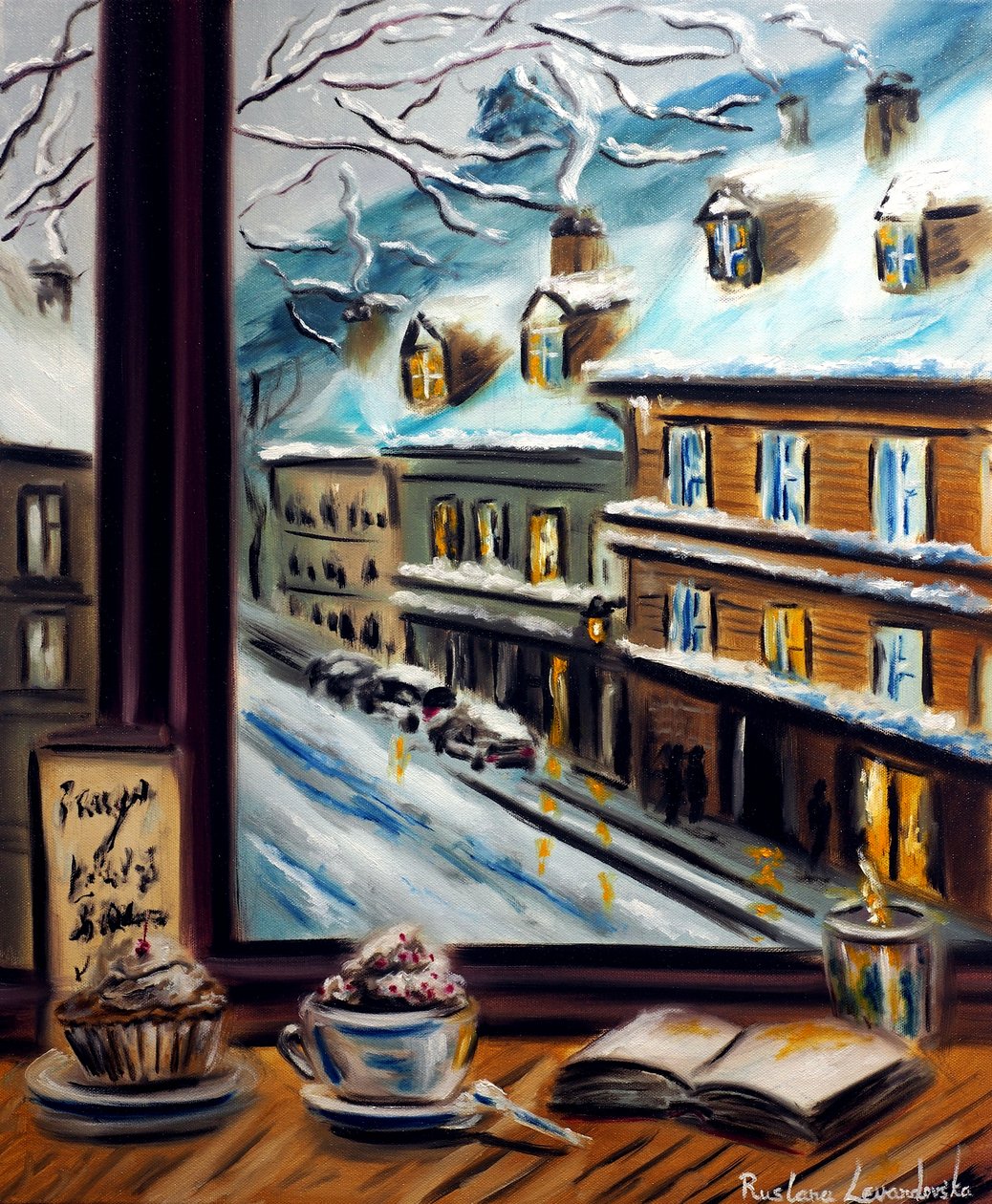 Cozy Retreat, 2025 (olie på lærred) af Ruslana Levandovska