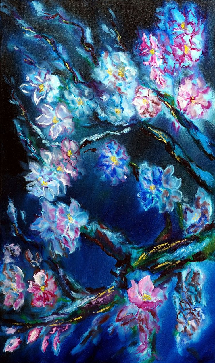 Eternal Blossoms Triptych - venstre, 2024 (olie på lærred) af Ruslana Levandovska