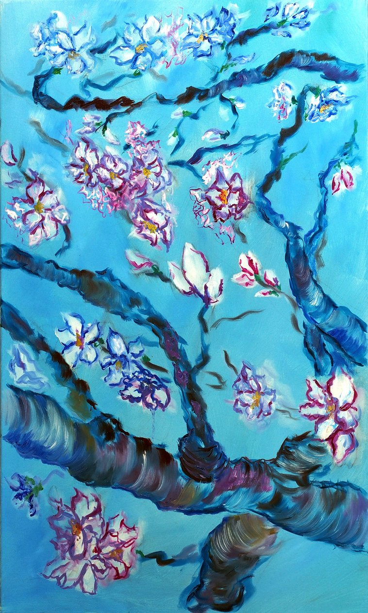 Eternal Blossoms Triptych - middle, 2024 (olie på lærred) af Ruslana Levandovska