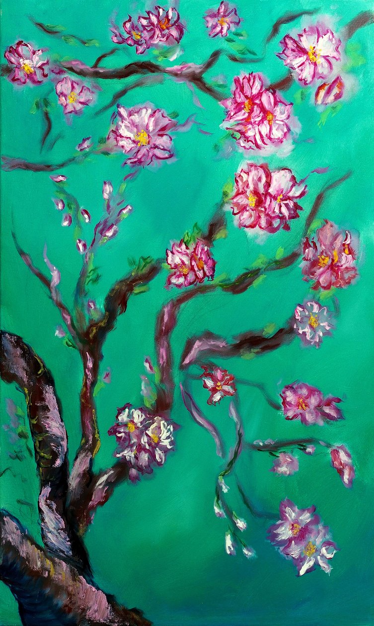 Eternal Blossoms Triptych - højre, 2024 (olie på lærred) af Ruslana Levandovska