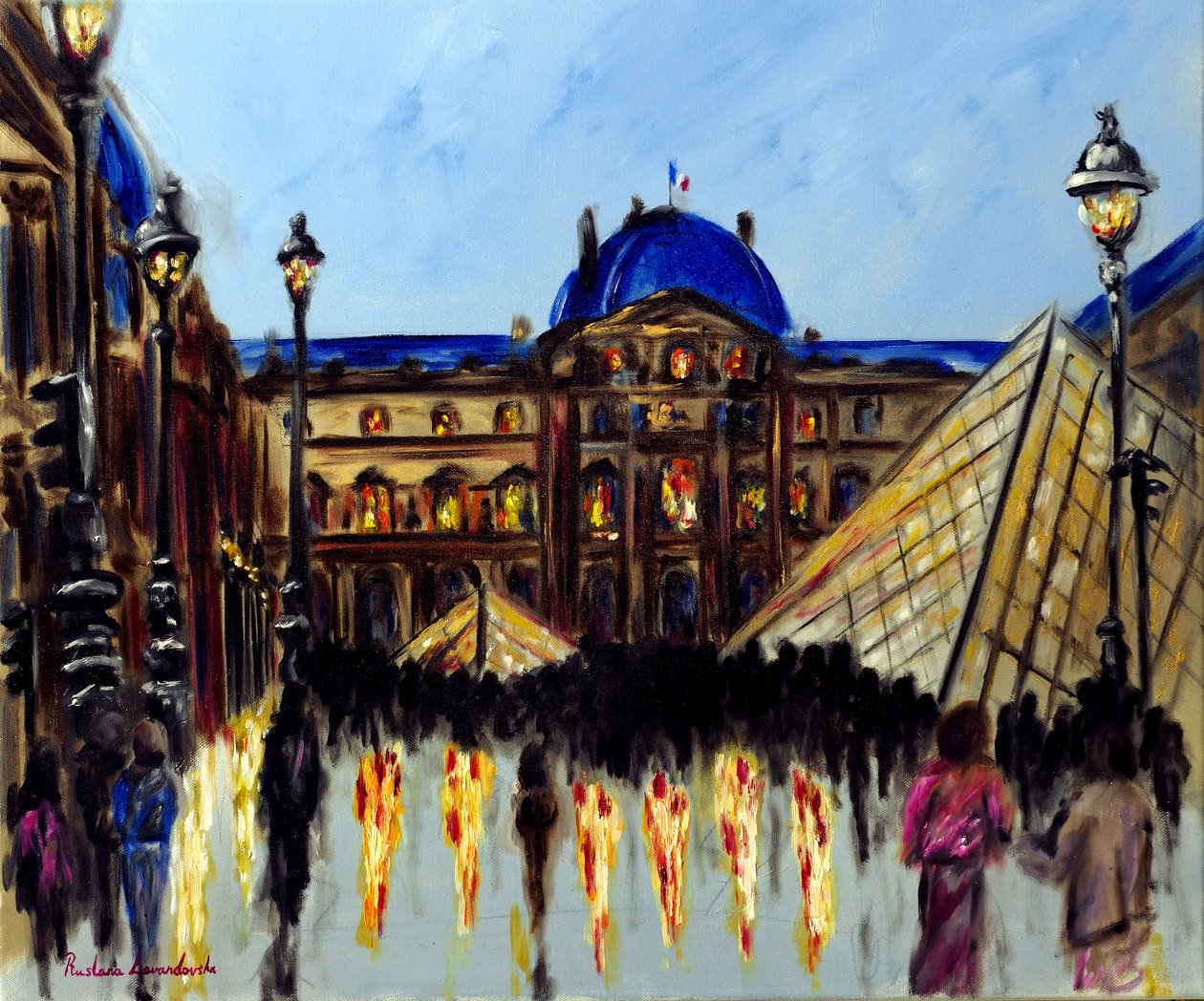 Louvre-museet i Paris, 2025 (olie på lærred) af Ruslana Levandovska