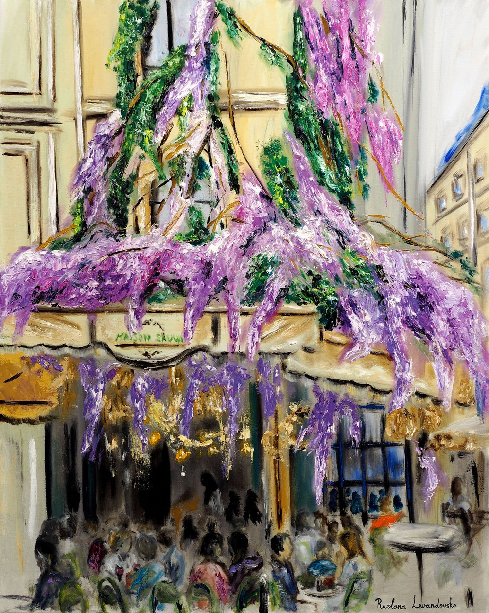 Maison Sauvage Paris - Wisteria, 2023 (olie på lærred) af Ruslana Levandovska