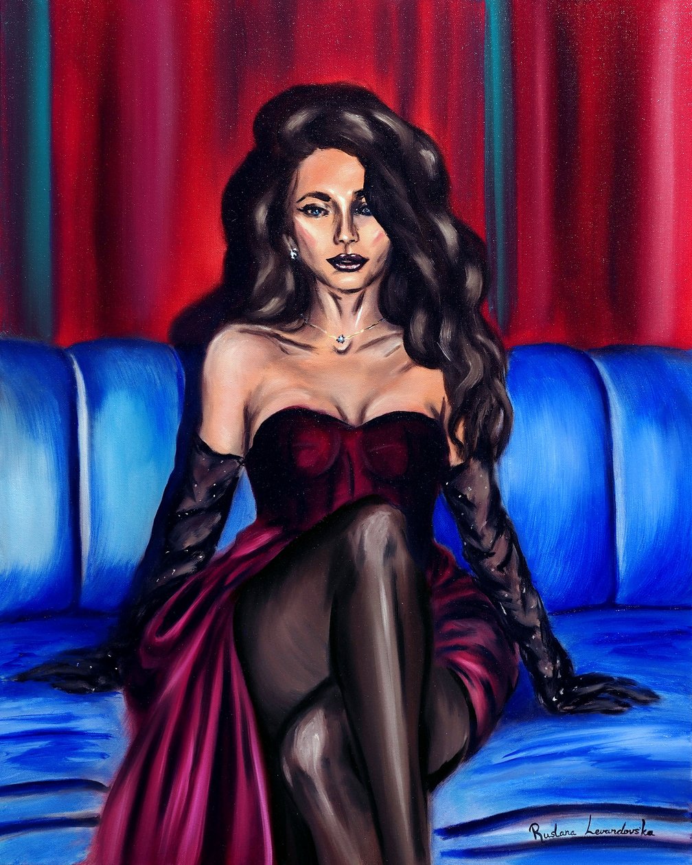 Midnight Glamour, 2024 (olie på lærred) af Ruslana Levandovska