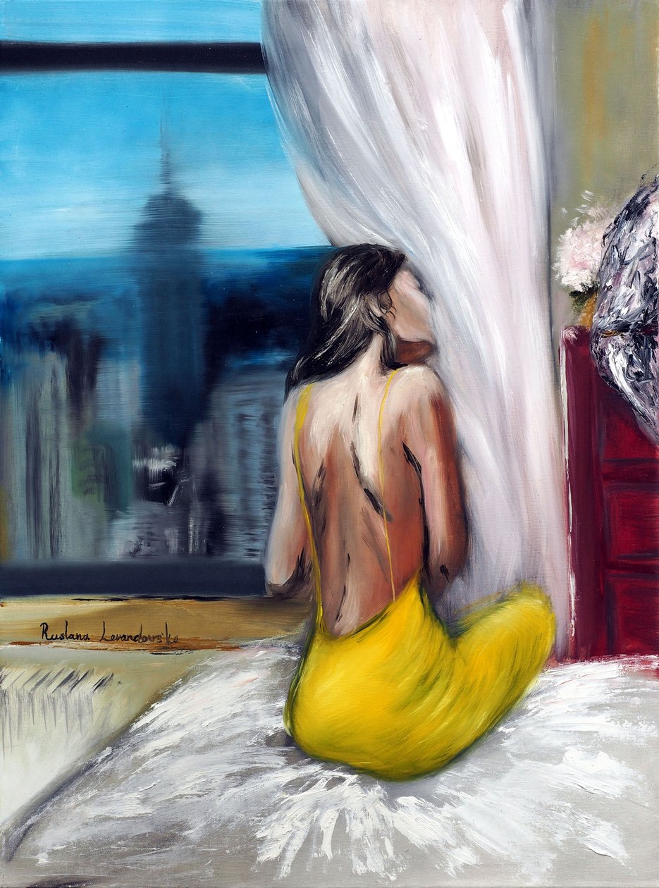 Pillow Talk, 2022 (olie på lærred) af Ruslana Levandovska