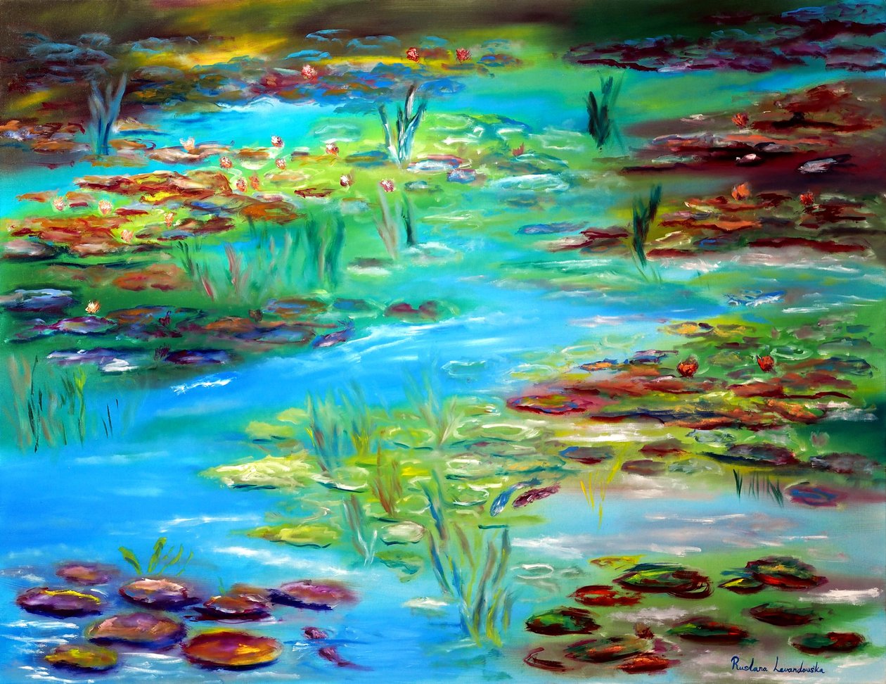Pond of Peacefulness III, 2024 (olie på lærred) af Ruslana Levandovska