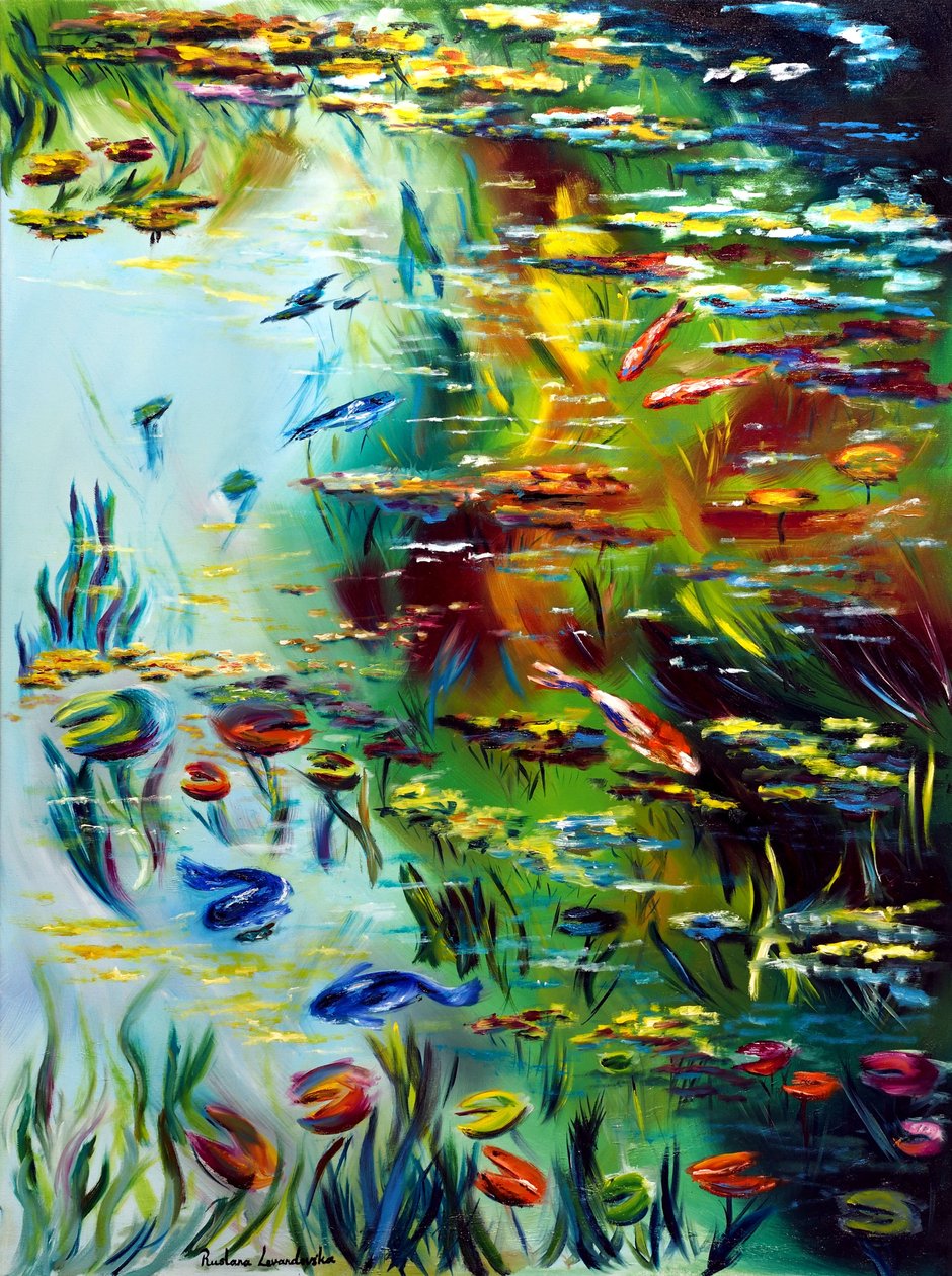 Pond of Peacefulness II, 2024 (olie på lærred) af Ruslana Levandovska