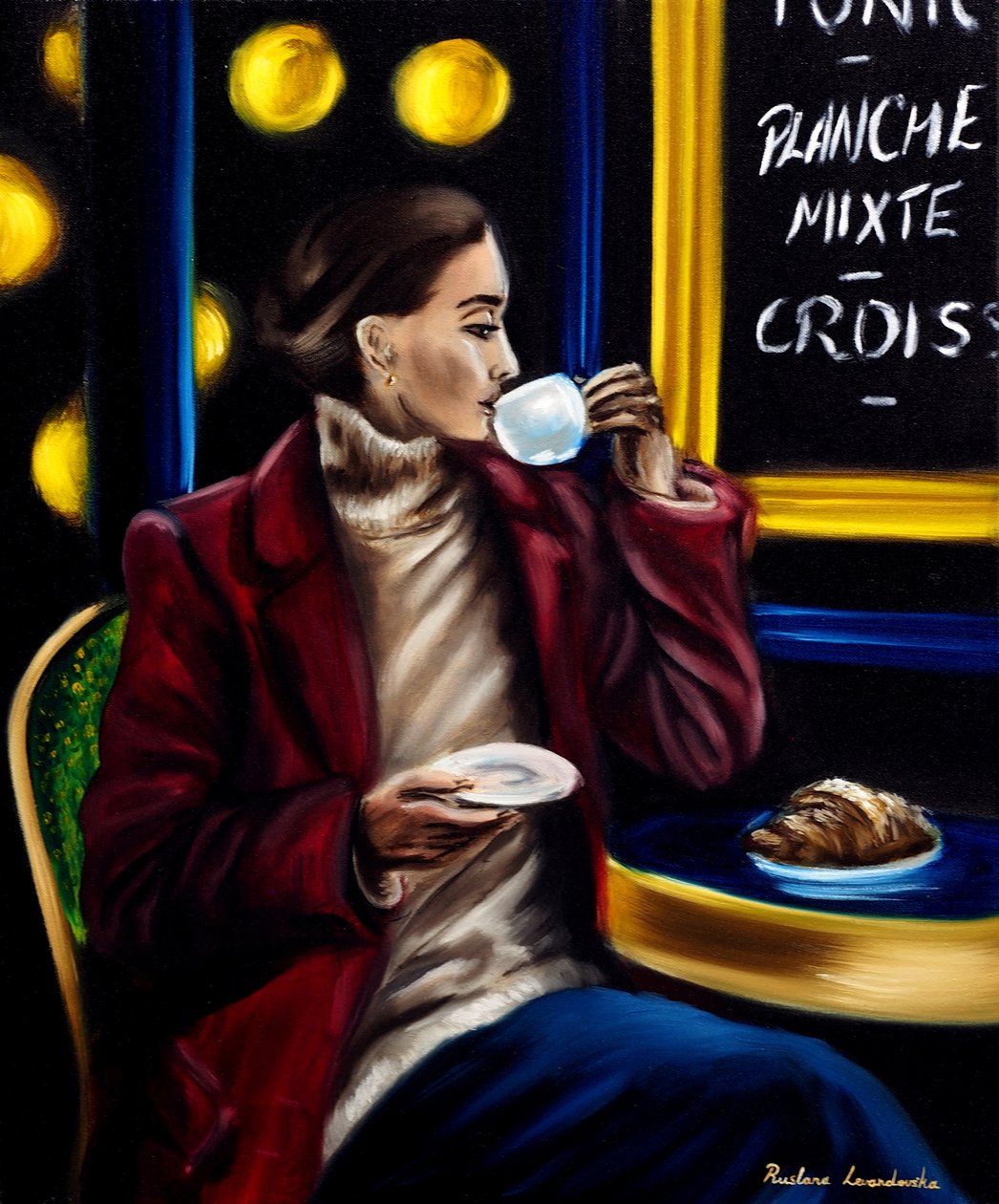 Savouring Paris, 2024 (olie på lærred) af Ruslana Levandovska