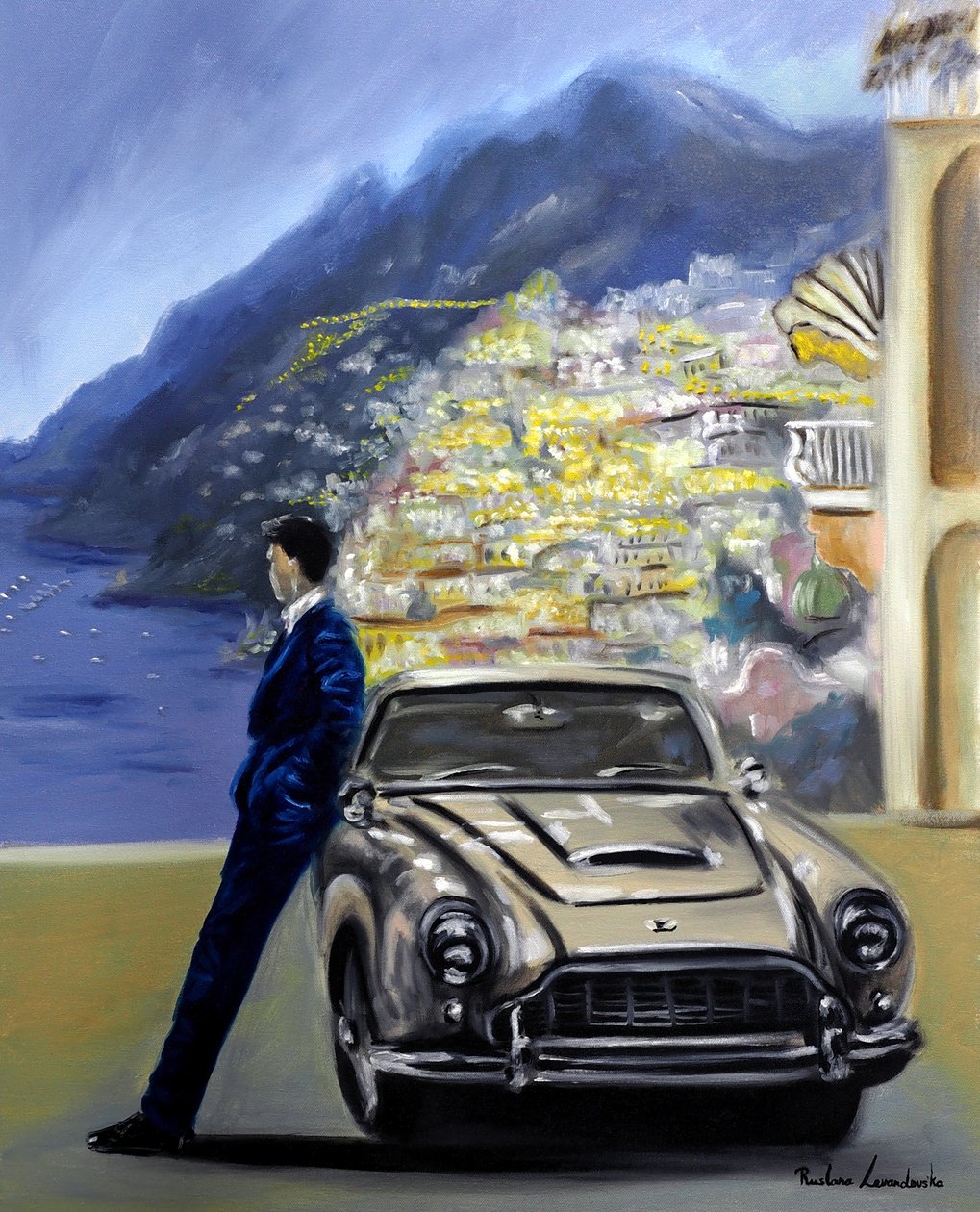 The Amalfi Coast Drive, 2025 (olie på lærred) af Ruslana Levandovska