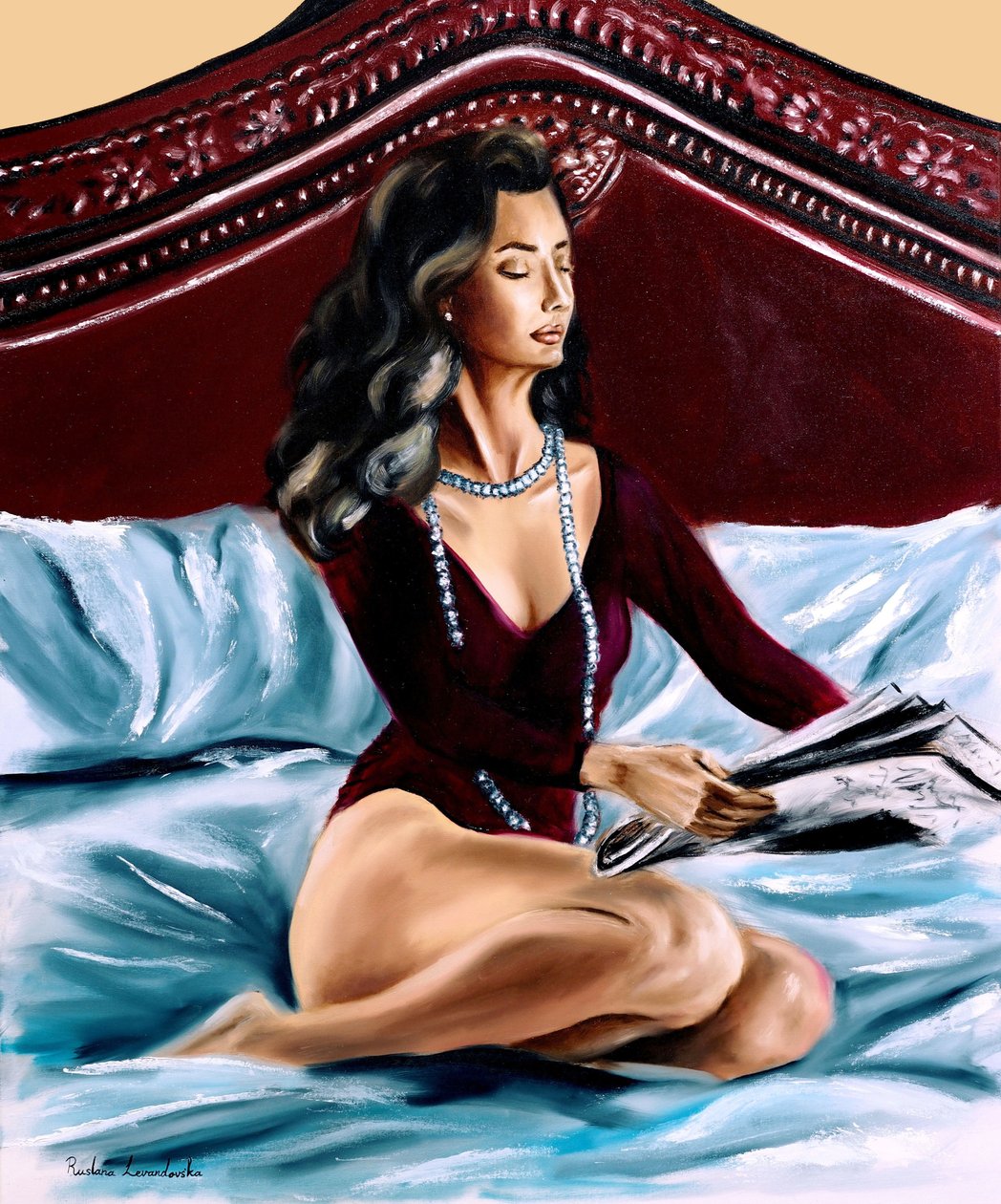 The Reader II, 2023 (olie på lærred) af Ruslana Levandovska