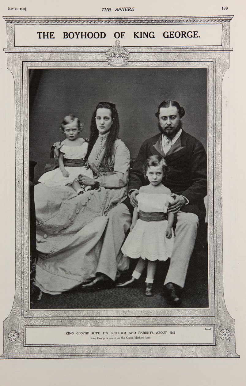 Prinsen og prinsessen af Wales med to af deres børn (1867) af Russell & Sons Photography