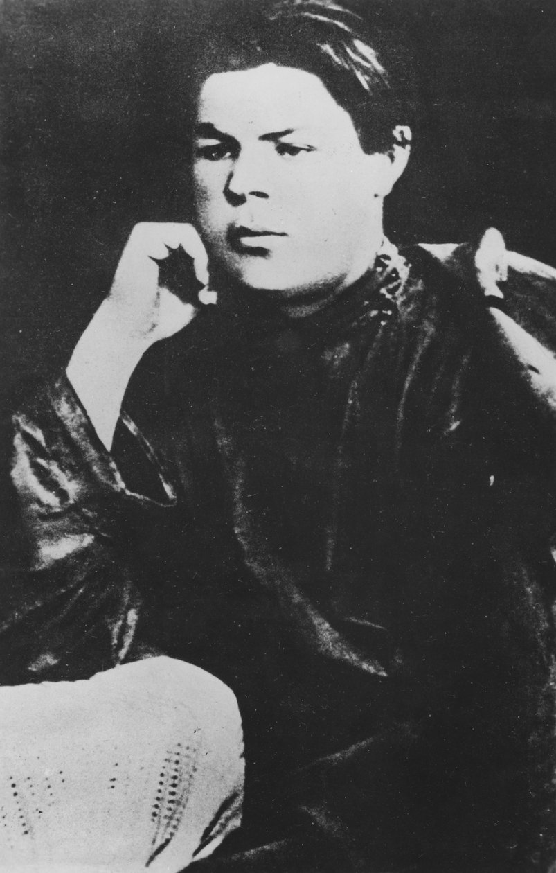 Portræt af Aleksej Maximovitj Peshkov, kendt som Maxim Gorkij, 1887 af Russian Photographer