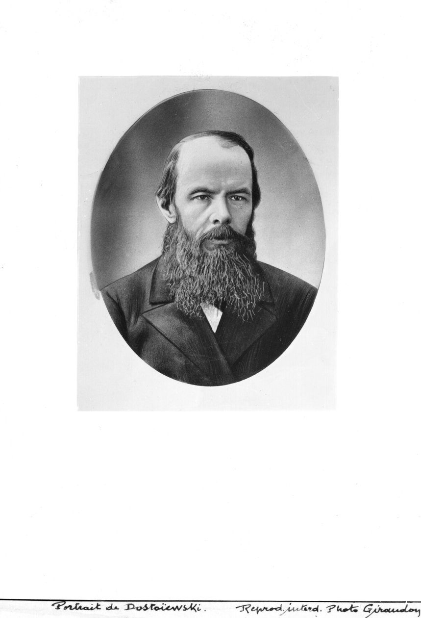 Portræt af Fjodor Mikhailovich Dostojevskij (1821-81) af Russian Photographer