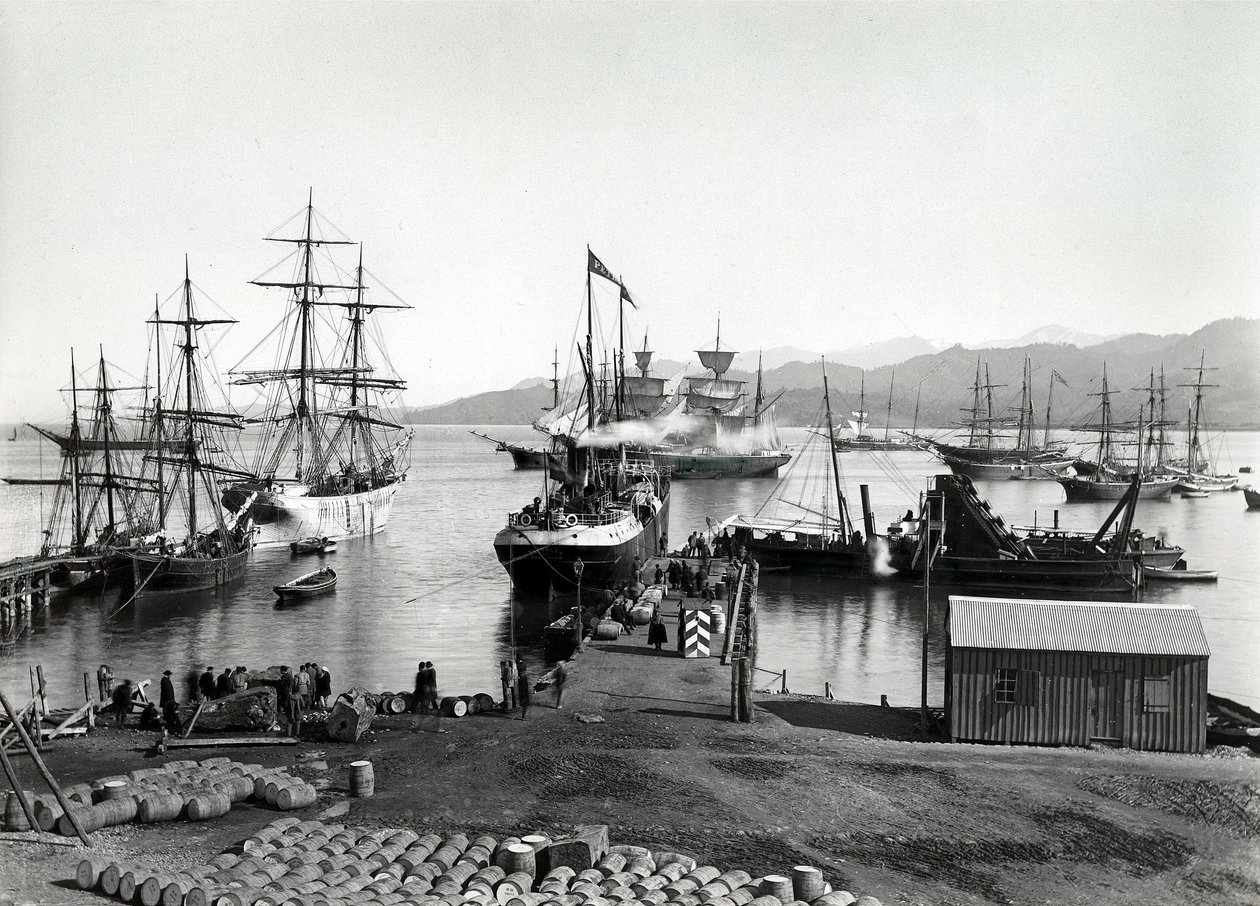 Skibsfart på Neva, Skt. Petersborg, ca. 1880 af Russian Photographer
