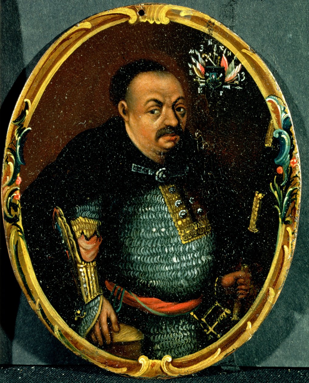 Portræt af Bohdan Khmelnytsky (ca. 1595-1657) af Russian School