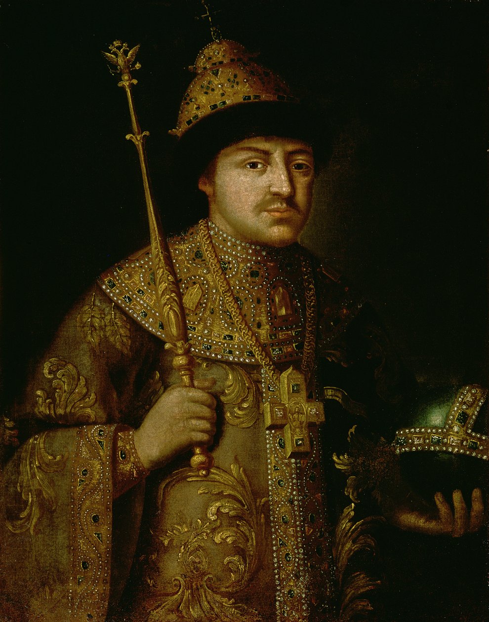 Portræt af zar Fjodor III Alexeevich (1661-1682) af Russian School