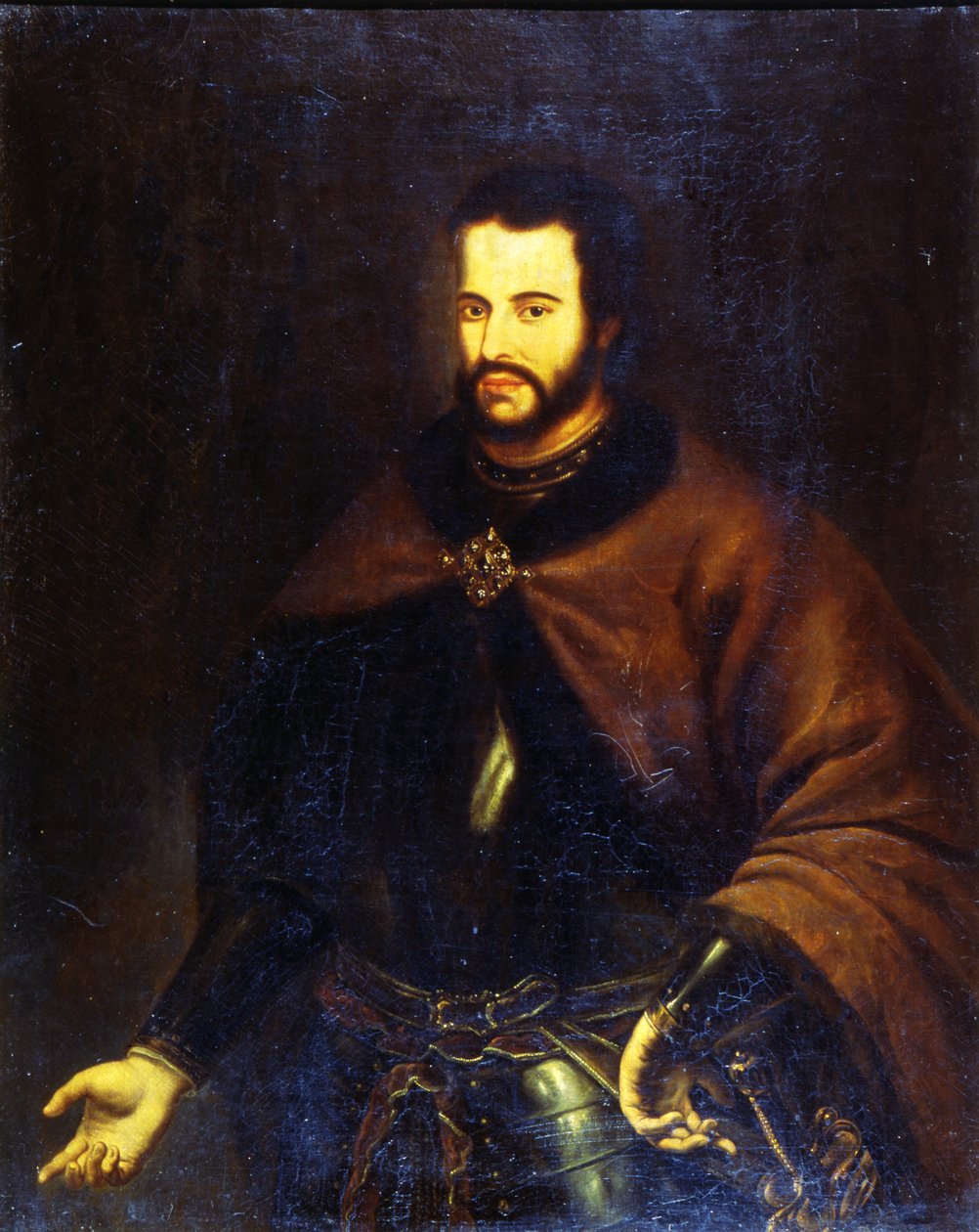 Portræt af zar Ivan den V Aleksijevitj (1666-96) af Russian School