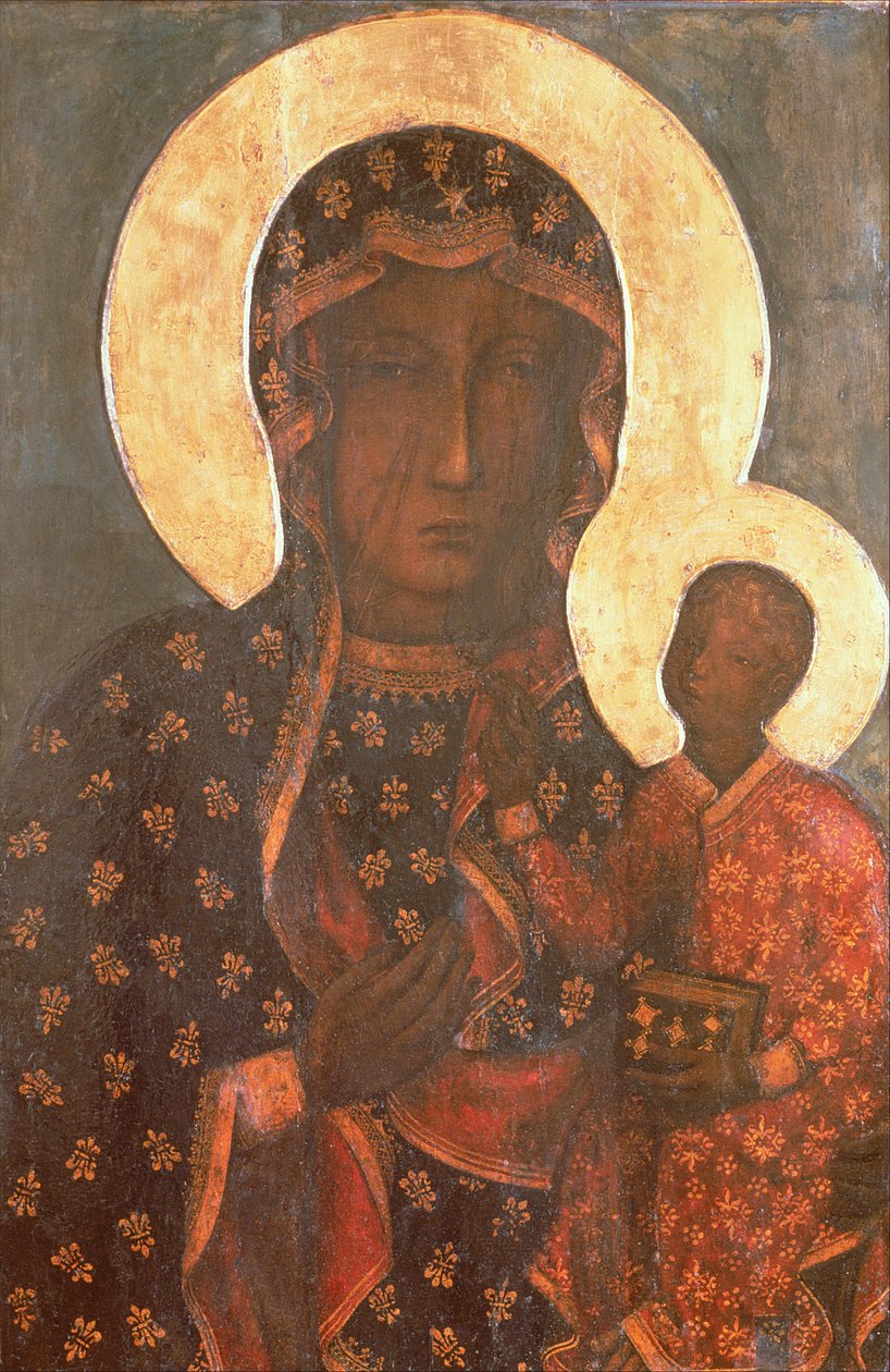 Den sorte madonna fra Jasna Gora, byzantinsk-russisk ikon (tempera på panel) af Russian School