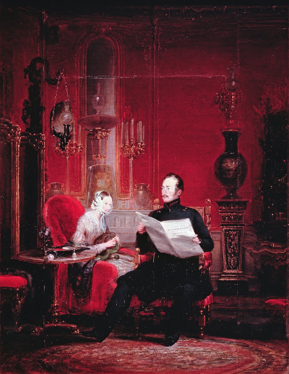 Tsarevich Alexander (1818-81) og hans kone Maria Alexandrovna, 1845 af Russian School