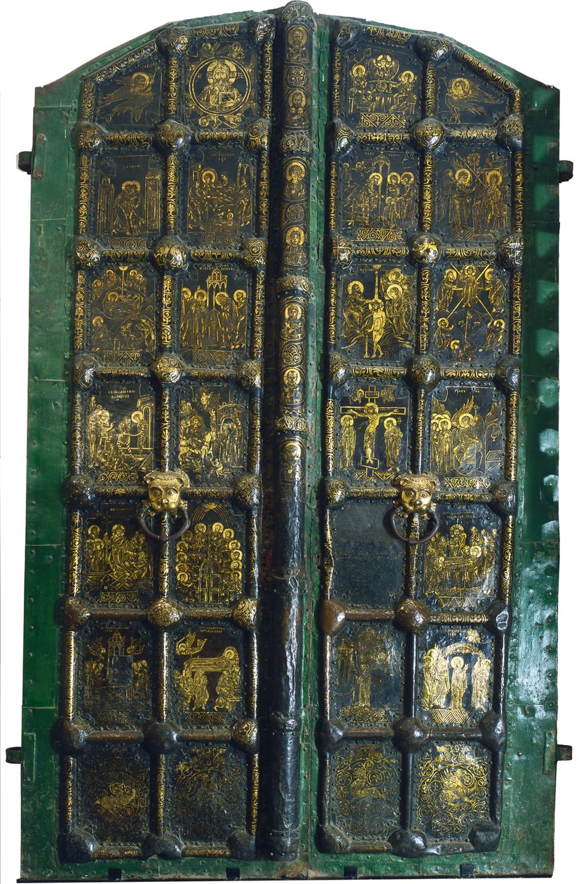 Gyldne porte til Fødselsdomens katedral i Suzdal, begyndelsen af det 13. århundrede. af Russian Master