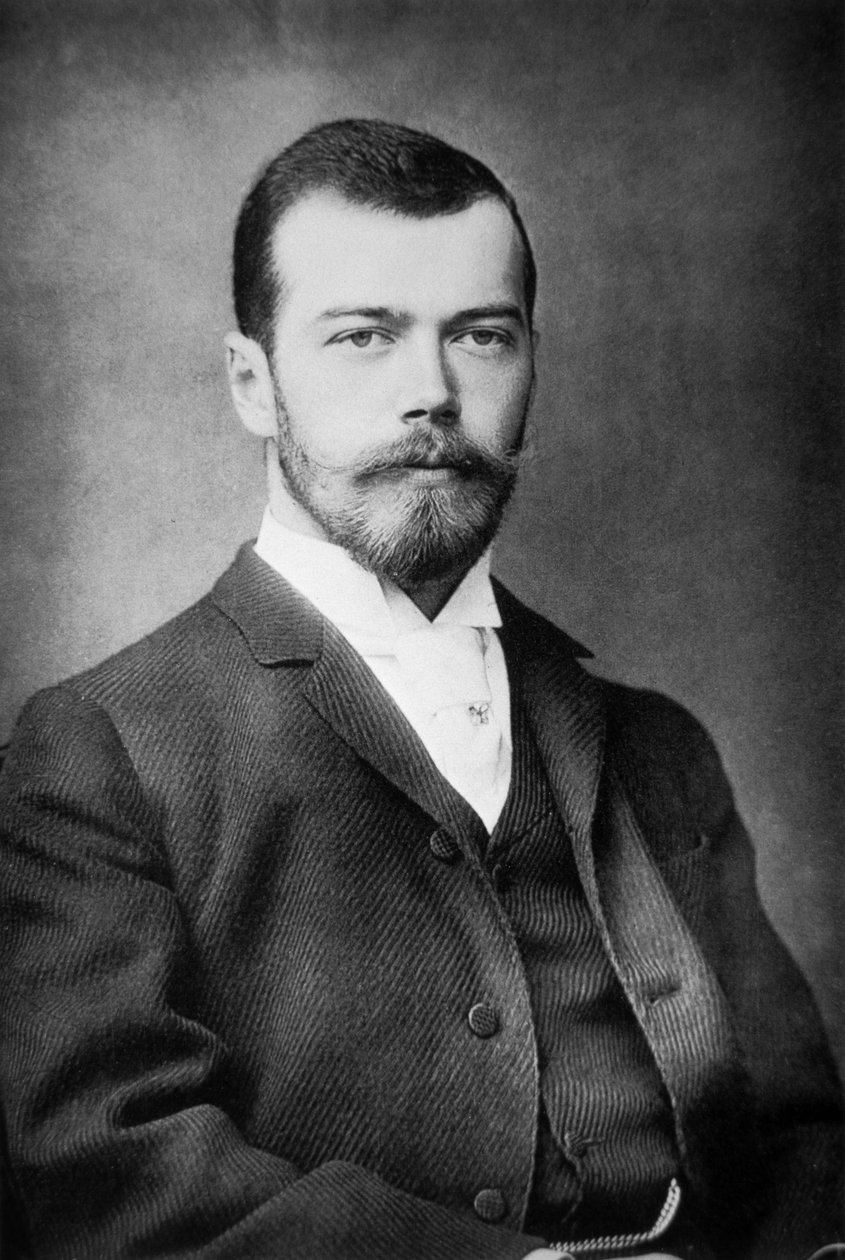 Nicholas II af Tsarevich, ca. 1892 (s/h-foto) af Russian Photographer