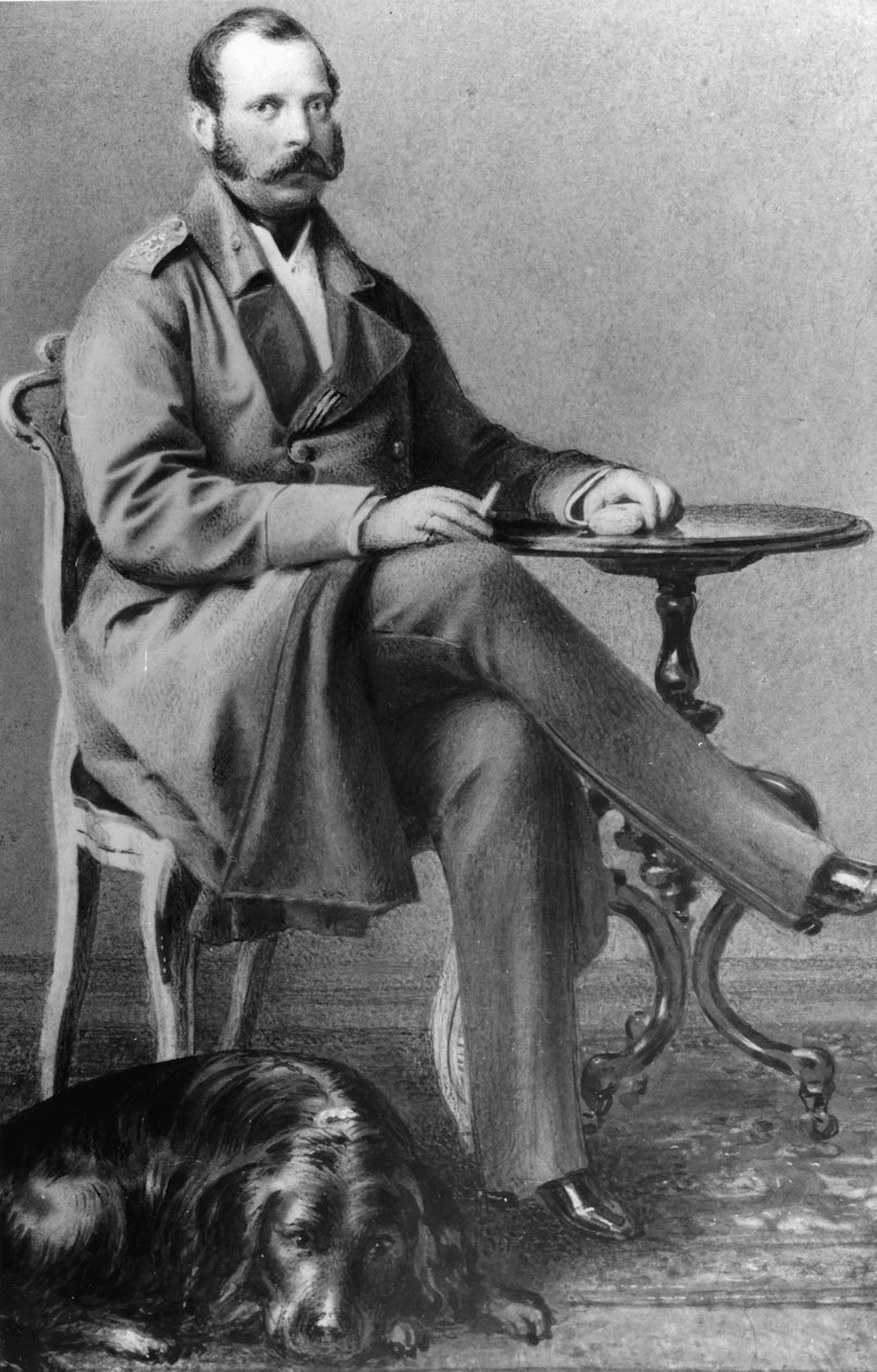 Portræt af kejser Alexander II af Rusland (Alexandre II, Alexandre Nikolaievitch Romanov, Alexander II Nikolaevich) (1818-1881) af Russian Photographer