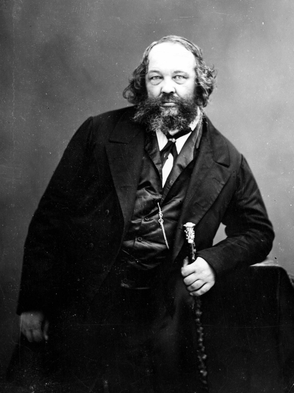 Portræt af Michail Bakunin (1814 - 1876), russisk anarkistisk revolutionær (1814 - 1876). Fotografering. af Russian Photographer