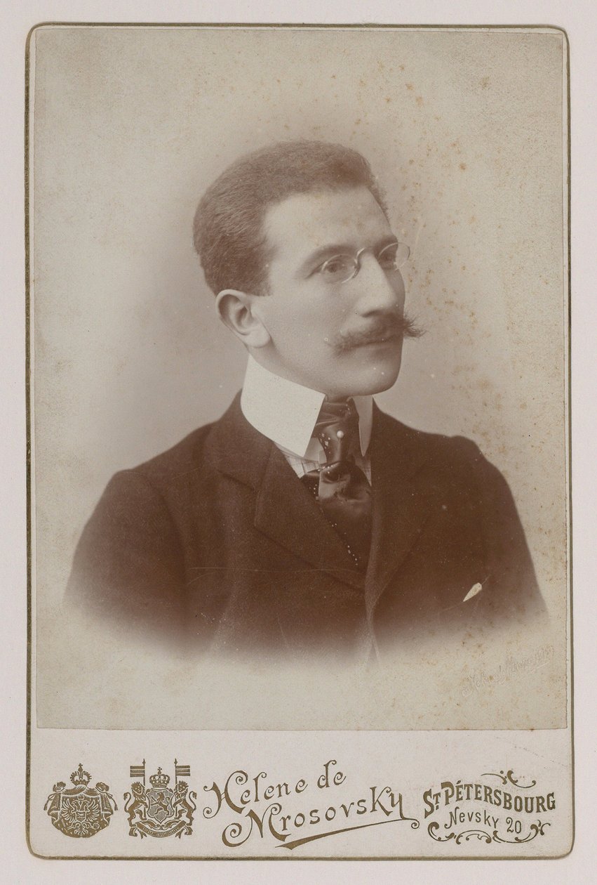 Portræt af maleren Leon Bakst (1866-1924) af Russian Photographer
